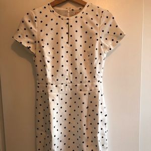 Brooks Brothers White and Black Polka Dot Dress